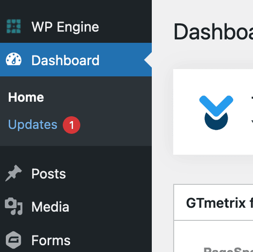 WordPress updates outstanding